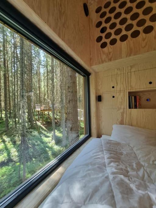 Treetop Ekne - Hytte I Skogen Med Hengebru Hotel Levanger Bagian luar foto